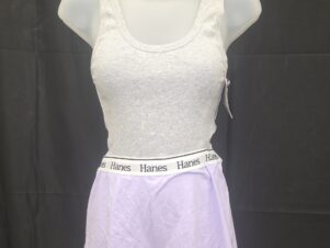 Hanes Women's Originals Loungewear, 2-Piece Set, Heritage Grey Marle/ Violet, M