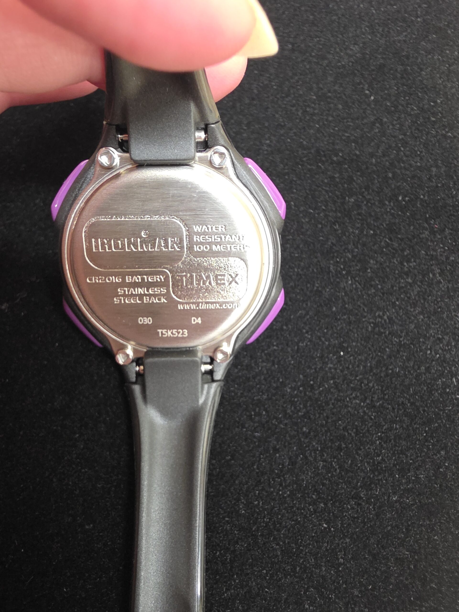 Timex Women's Ironman Triathlon Essential 10 Digital Watch Black Purple 34mm - Image 4
