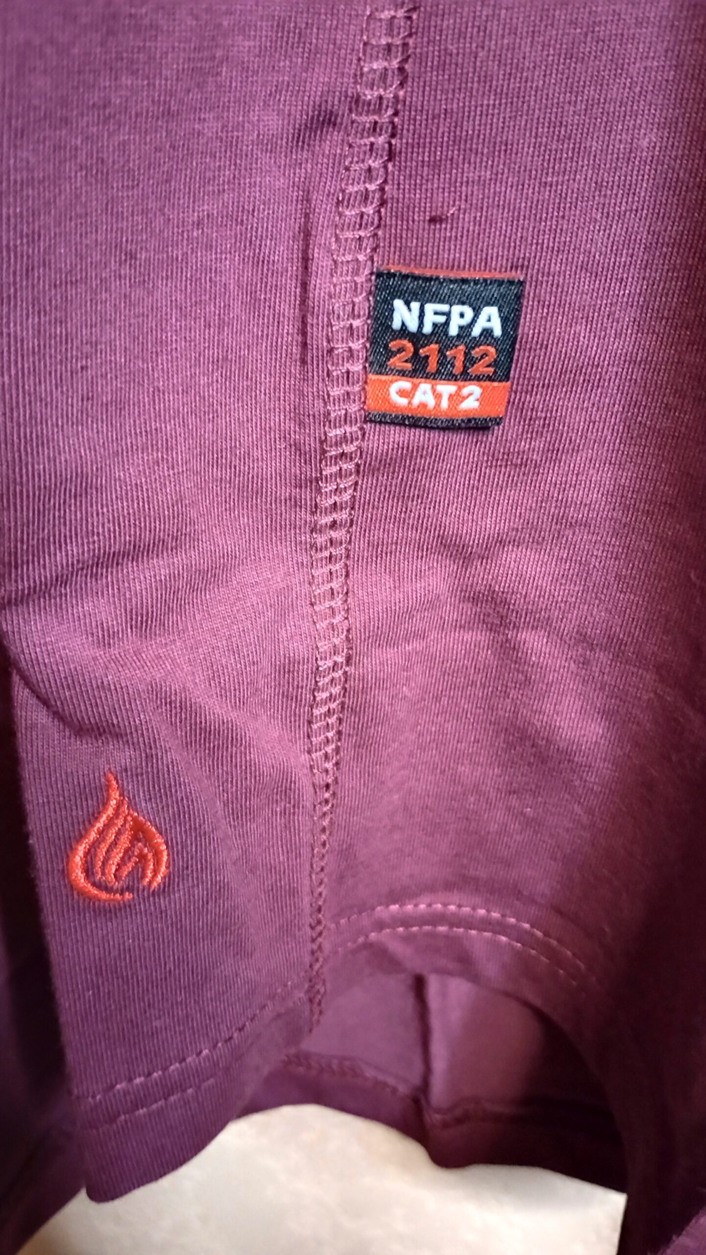 Cat 2 rated FR shirts, Burgundy - Image 5