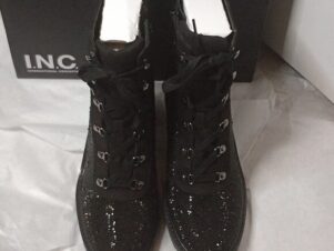 LN.C. INTERNATIONAL CONCEPTS WOMENS SHADA EMBELLISHED LACE BLACK BLING 10.5M